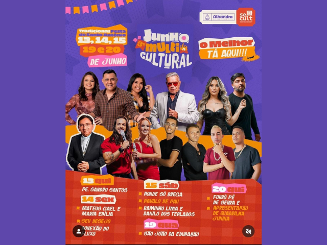 Tradicional Festa de Santo Antônio em Mata Redonda e São João da Educação prometem agitar Alhandra com o 3° Junho Multicultural