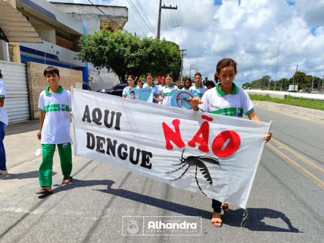 Alunos da Escola João Francisco, em Mata Redonda, realizam caminhada em Combate a Dengue e convida a população para se juntar a causa
