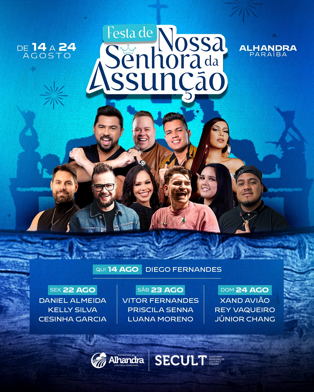 Prefeitura de Alhandra anuncia programação oficial da tradicional Festa de Nossa Senhora da Assunção 2025